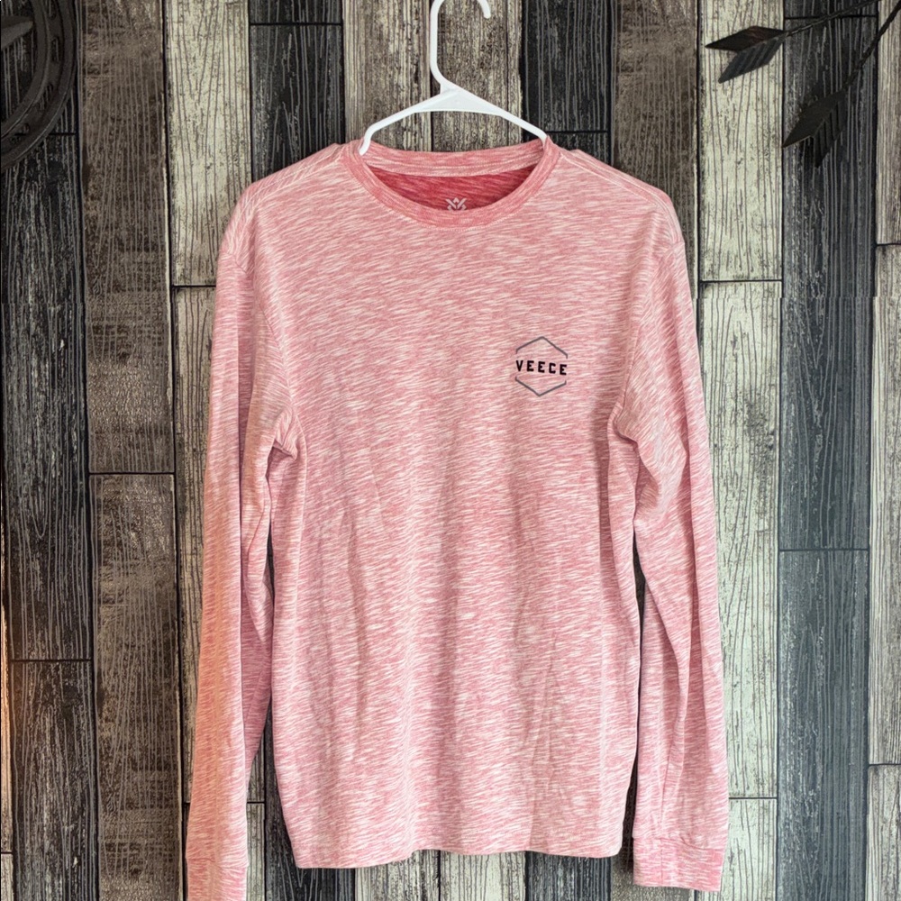 Veece Coral Red Long Sleeve Shirt Medium